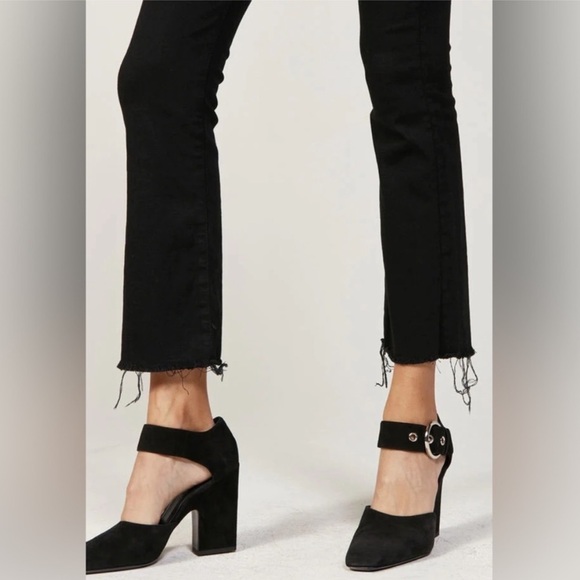 3X1 NYC Crop Baby Boot Mid Rise Frayed Jeans Black Tear Style W25CB0191 Size 26 - Picture 12 of 12